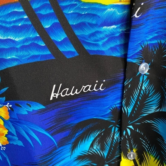 Royal Creations Vintage Aloha Shirt Hawaiian Palm Tree Sunset Surf Men's - Picture 3 of 9